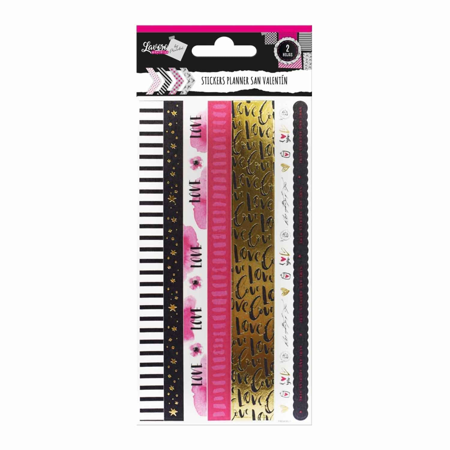 Stickers Planner 2 Hojas Romántico Diseños Surtidos | Lavoro